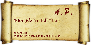 Adorján Péter névjegykártya