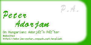 peter adorjan business card